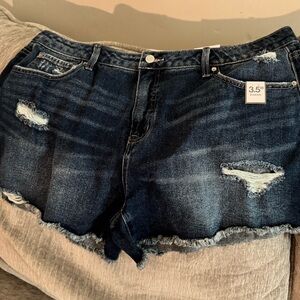 Time and Tru Blue Distressed Jean Shorts